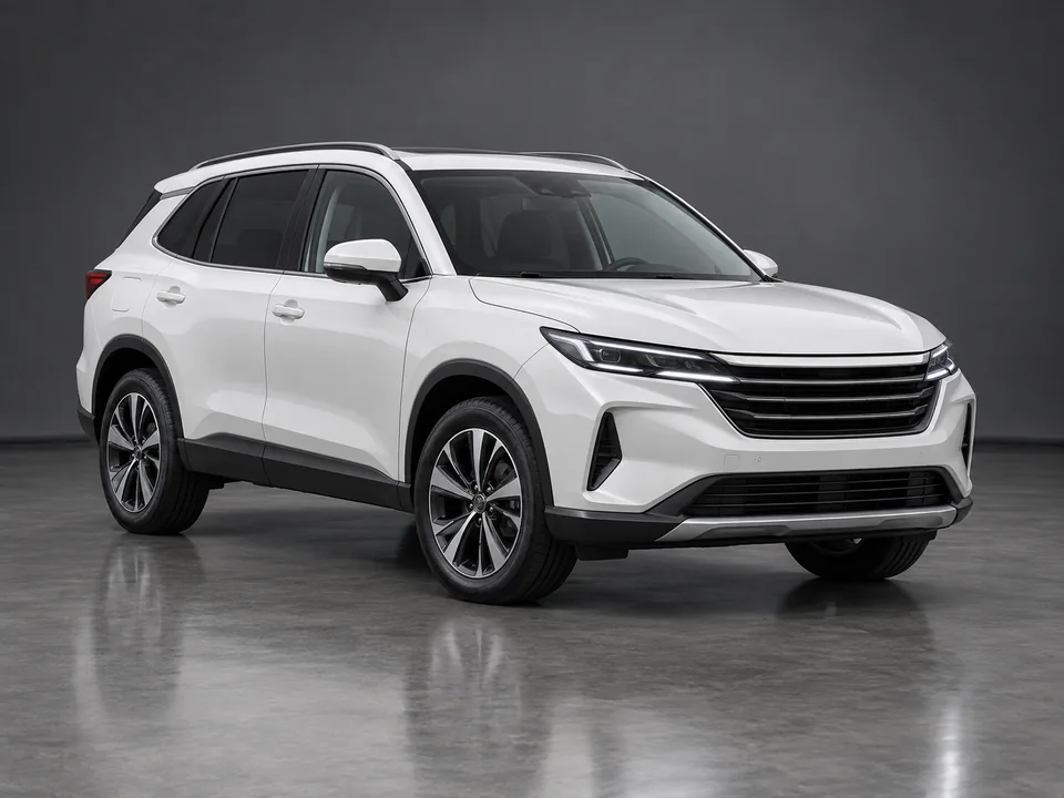 SUV branco Orion Cross X7 em estúdio